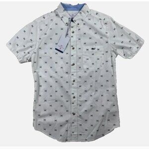 New Vineyard Vines x Target White Whale Print Short Sleeve Button Down Large Men
